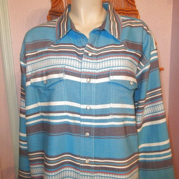 Ariat Men's Pearl Snap Shirt Size XXL Long Sleeves Navajo Print Western Cowboy - Picture 2 of 11